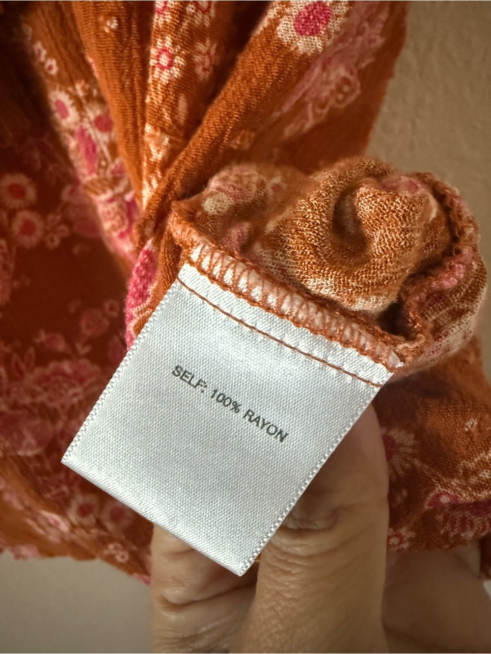 Rose & Olive Rust Floral Ruffle Sleeve Blouse - Picture 7 of 7